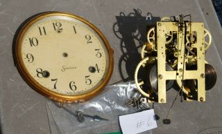 Antique Sessions Brass Clock Movement With Dial,  Glass Door,  Hands,  Screws (6)