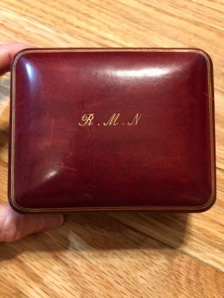 Antique Vintage Men’s Leather Jewelry Box Made In Italy 2