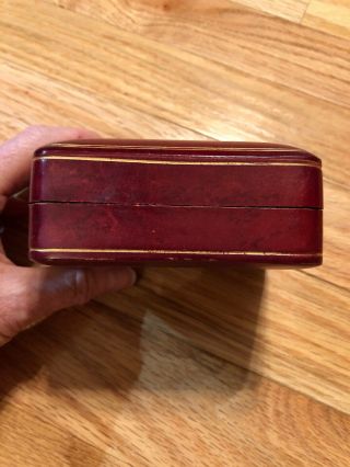 Antique Vintage Men’s Leather Jewelry Box Made In Italy 3