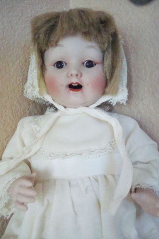 Vintage 1984 Gallery Originals Jointed Porcelain Baby Girl Doll Grete Pm 12 " Lg