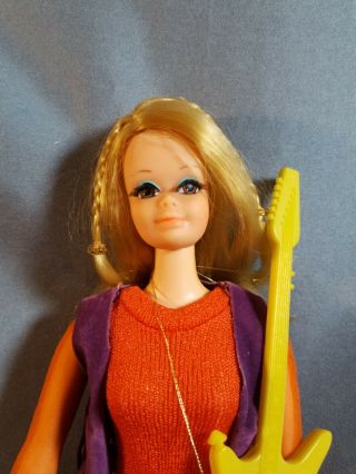 Vintage Mattel Barbie Live Action Pj W/ Outfit & Guitar