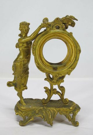 Antique 19th C French Dore/ormolu Gold Gilt Ornate Clock Case Nouveau Girl Yqz