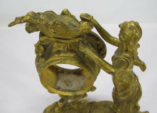 Antique 19th c French Dore/Ormolu Gold Gilt Ornate Clock Case Nouveau Girl yqz 8