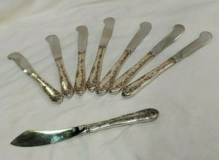 Set Of 7,  1 Old English - Towle Sterling Butter Knives Mono 