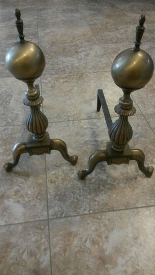 Vintage French Colonial Early 19 Century Andiron Fireplace Antique