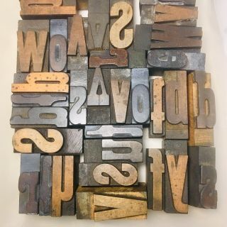 39 Alphabet 1.  5 " Letterpress Wooden Printing Blocks Wood Type Vintage Antique