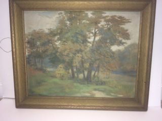 Listed Artist Antique Carrie B Robinson Signed Oil Painting Art
