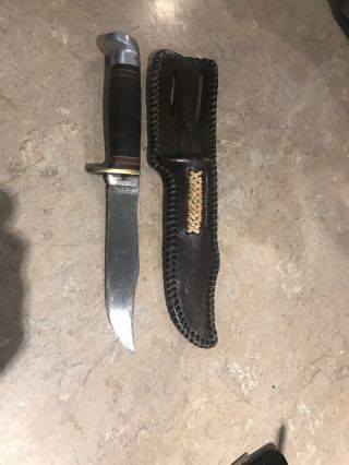 Western L36 Hunting Knife Usa With Custom Sheath