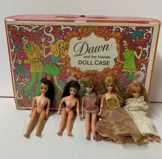 Vintage Topper Dawn Dolls Dawn Glory Jessica & Dizzy Girl Clone By Mego Case Tlc