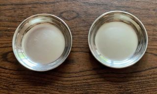 Two (2) Sterling Silver Coasters Coaster Ashtray S Kirk & Son 3 1/4“ D 78 Grams