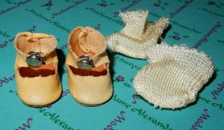 Vintage Center Snap Greek Key Ginny Madame Alexander,  Nancy Ann Doll Shoes/sock