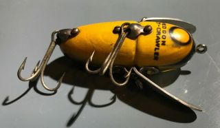Vintage Heddon Crazy Crawler - Wood Fishing Lure - 2 1/2 