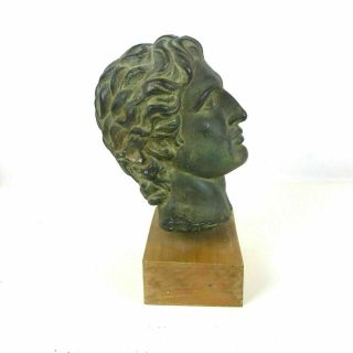 Vintage Roman Greek Pottery Head Bust Of Young Roman Man