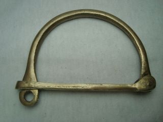Greece Antique Wwi Period Military Field Solid Brass Kit Bag " D " Lock Ring 13