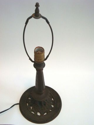 Antique Signed Feltman & Curme Arts And Crafts Leaded Slag Glass Lamp Base