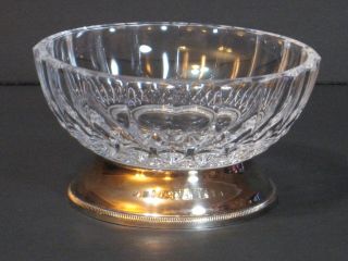 Clear Glass Candy,  Nut,  Mayonnaise Dish,  Bowl,  Silver Plated Base,  Italy - Heavy