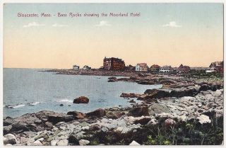Gloucester Ma Bass Rock Moorland Hotel Antique Postcard