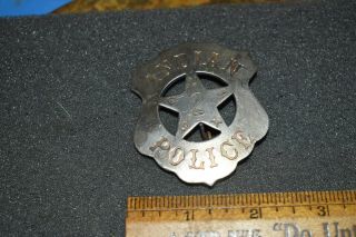 Aintique Obsolete,  5 POINT STAR SOUIX Badge,  Copper Base & Silver Plated 3