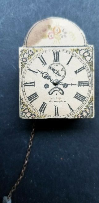 VINTAGE TYNIETOY WALL HANGING CLOCK WITH PRINTED FACE AND PENDULUM 2