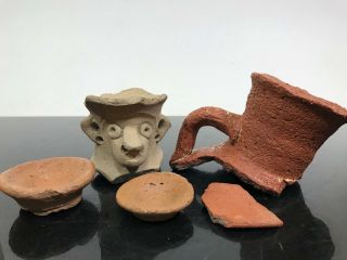 Salvaged Antique Clay Art Pottery Artifact Figurines Fragments