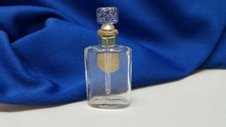 Antique Miniature Joubert Blue Waltz Empty Perfume Bottle with Glass Stopper 3
