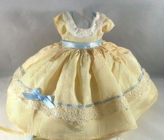 Vintage Yellow Long Dress W - Blue Trim Fits Ginny (no Doll)