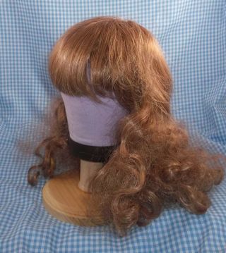 Vintage Strawberry Blonde Doll Wig 15 - 16 Bangs & Curls Tagged Global Carlotta