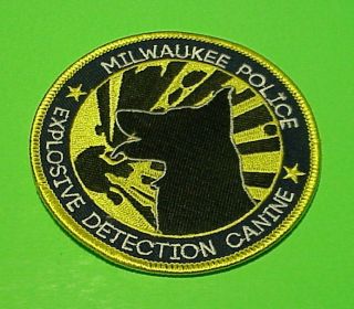 Milwaukee Wisconsin (explosive Detection K - 9) Police Patch