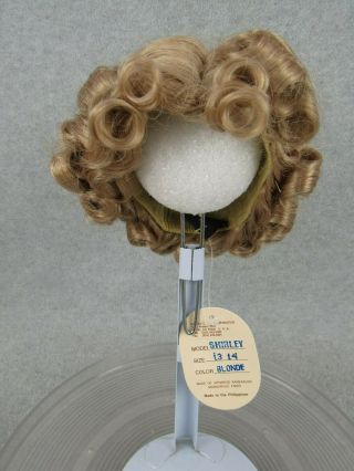 Vintage Global Doll Wig Size 13 - 14 Shirley Blonde With Curls W Hairnet & Box