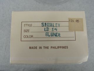 Vintage Global Doll Wig size 13 - 14 SHIRLEY Blonde with curls w hairnet & box 3