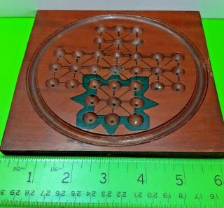 ANTIQUE VICTORIAN OLD VINTAGE DOUBLE SIDED SOLITAIRE BOARD SNAIL MARBLES GAME 2