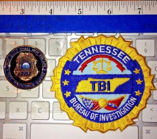 Tennessee Bureau Of Investigation Police Patch And Challenge Coin Htf Items.