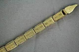 Vintage Antique Art Deco Ladies Gold Filled Fancy Stretch Watch Bracelet - 5 "