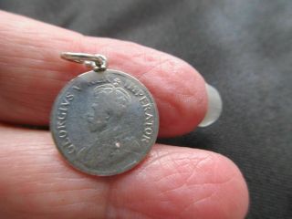 Antique Vintage Soth Africa Sterling Silver 1927 Coin Token Fob Charm Pendant