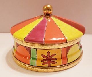 Antique French Emaux De Longwy Pottery Lidded Box Bowl 5 7/8 " Jaipur France