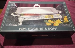 Wm Rogers & Son Silverplated 2 Two Quart Server Removable Liner & Cover