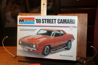 1978 Vintage 1969 Street Camaro Model Car Kit By Monogram Built Partially