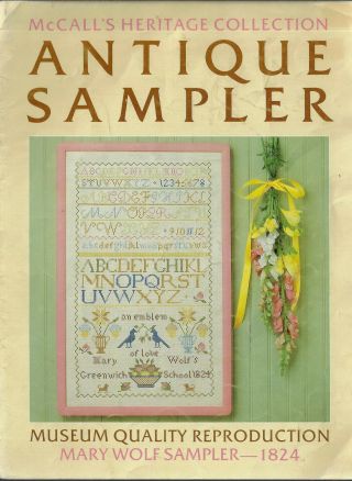 Antique Sampler Cross Stitch Chart Embroidery Mccall 