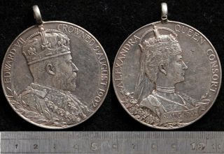 Great Britain: 1902 King Edward Vii Coronation Kevii Official Silver Medal