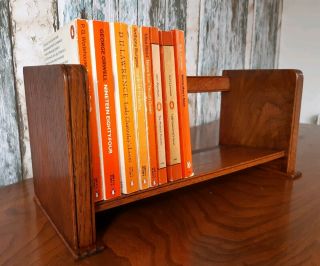 Vintage Art Deco Oak Book Trough Stand