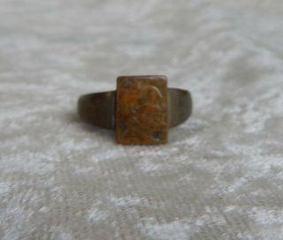 Antique Copper Bronze Band Ring Abraham Lincoln Size 4 Vintage