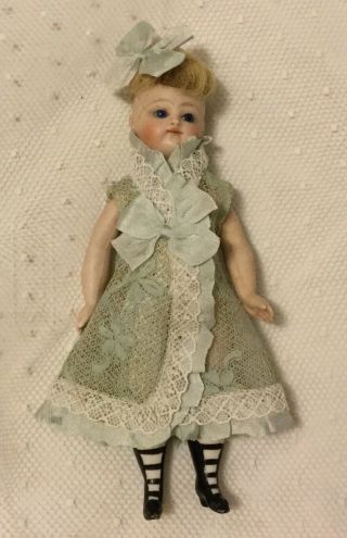 Sweet French Style Dress For Antique French German All Bisque Doll Mignonette