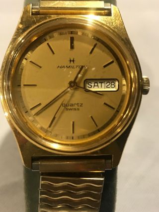 Vintage Hamilton Men’s Quartz Watch 9956 Gold Electroplated Swiss Made
