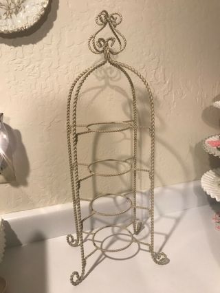 Vintage 4 Tier Tea Cup And Saucer Display Stand Twisted Metal