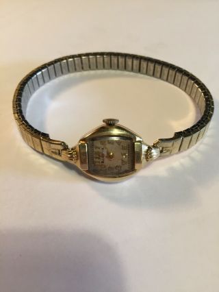 Vintage / Antique Bulova 14k Gold Ladies / Womens Wrist Watch
