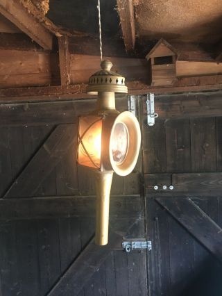 Vintage Oil Fired Brass Coach Lamp Lantern 2