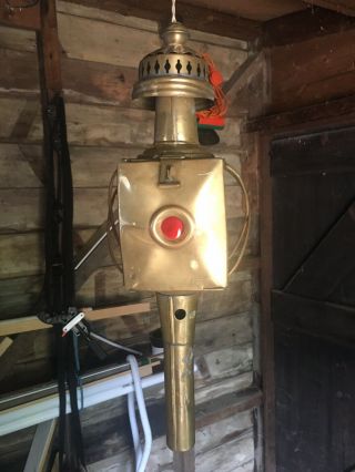 Vintage Oil Fired Brass Coach Lamp Lantern 6