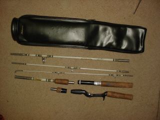 Vintage Shakespeare Wonderod 7 Piece Fishing Rod Carboloy In Case