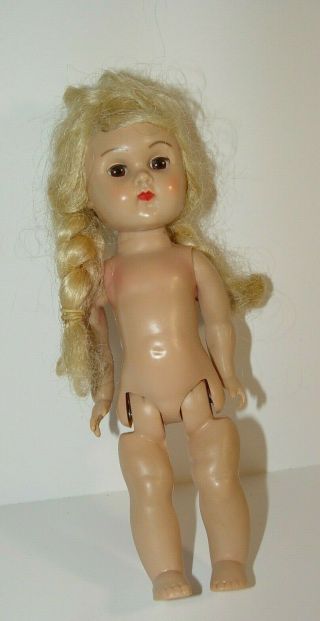 Estate Old Vintage Hard Plastic Blonde Braids Vogue Ginny Walker Doll 17