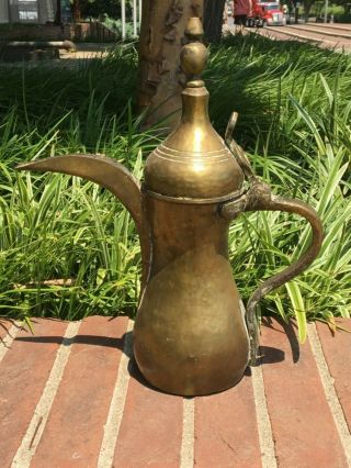 Antique Arabic Coffee Pot Dallah Islamic Copper Brass Handmade